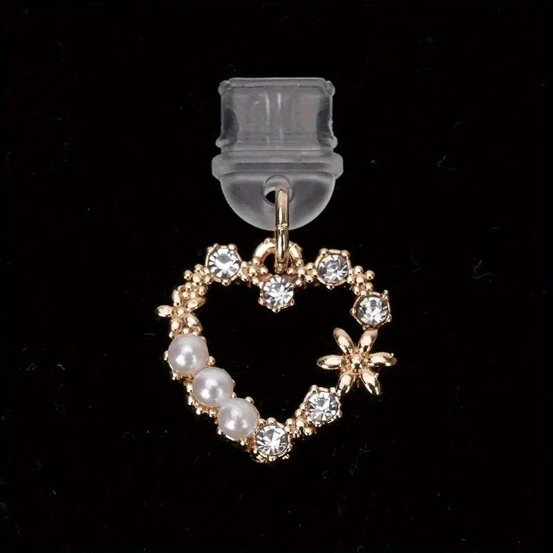 1pc Heart Pendant Charm, Mobile Phone Dust Plug, Perfect Gift for Halloween, Christmas, Anniversary, New Year, Valentine's Day Birthday and More