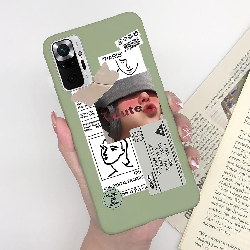 For Xiaomi Redmi Note 10 Case Love Heart Avocado Soft Silicone Cover Phone Case on Redmi Note 10S Note10 S Note 10 Pro Max Funda