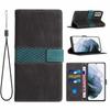 Suitable for Samsung S22 mobile phone leather case Note20 retro splicing mesh matte card wallet foreign trade leather case