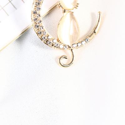 Broche chat opale pour femmes, style Baroque, tendance et élégante, cadeaux