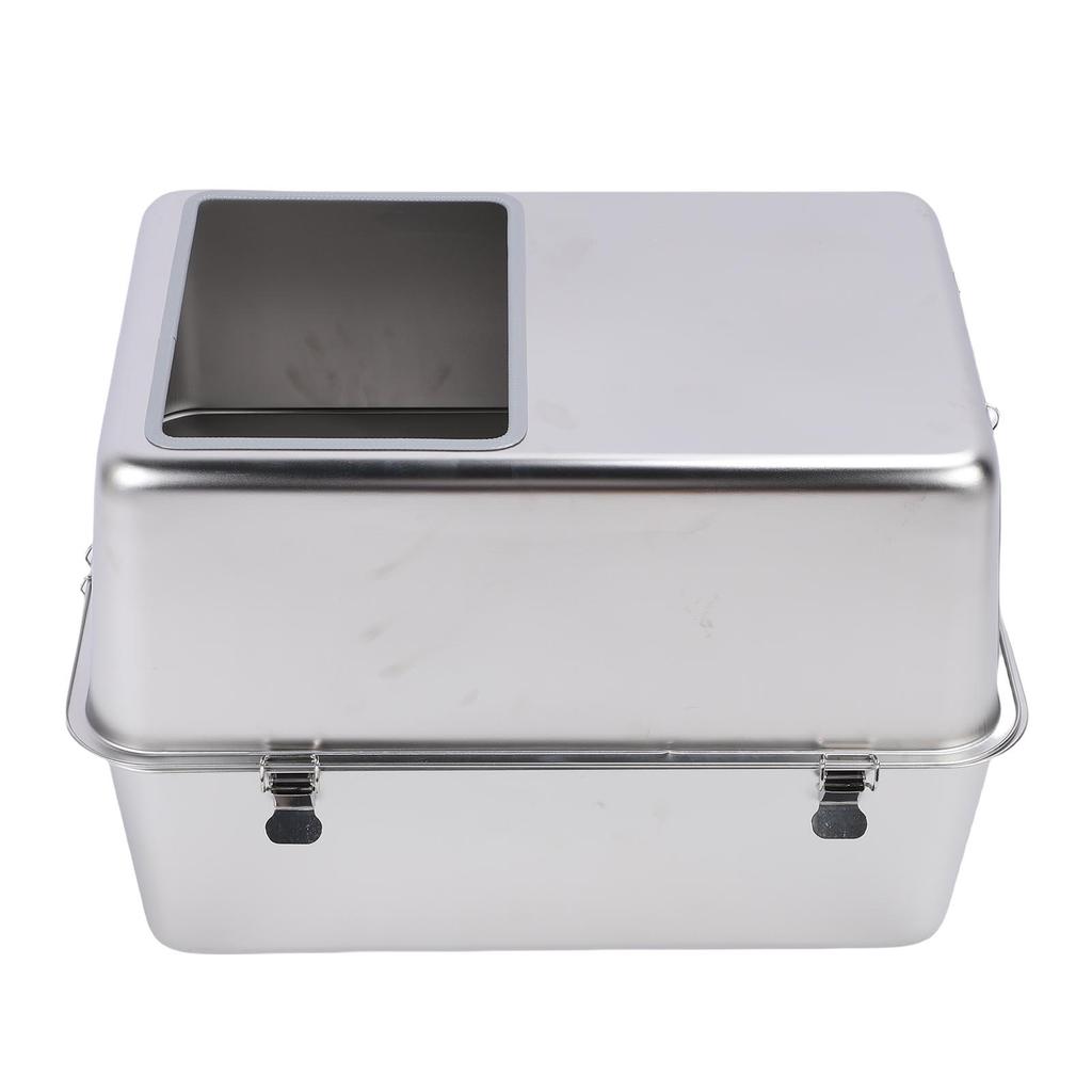 Enclosed Metal Cat Litter Box with Lid Scoop Large Capacity Prevent Splashing Top Entry Stainless Steel Cat Toilet For