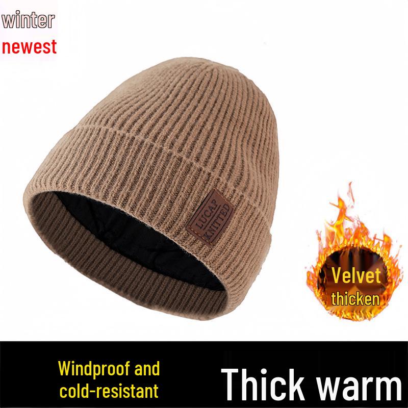 With Wool Hat Winter Mens Velvet Lining Stylish And Warm For Outdoor Use