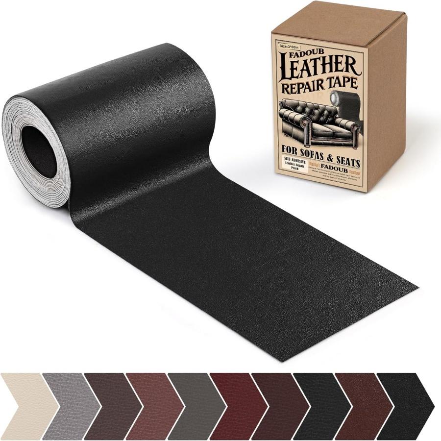 MIUSIE Läderreparationslapp Självhäftande Läderreparationstejp för Möbler, Vinylreparationstejp för Reparation av Vinyl, Soffa