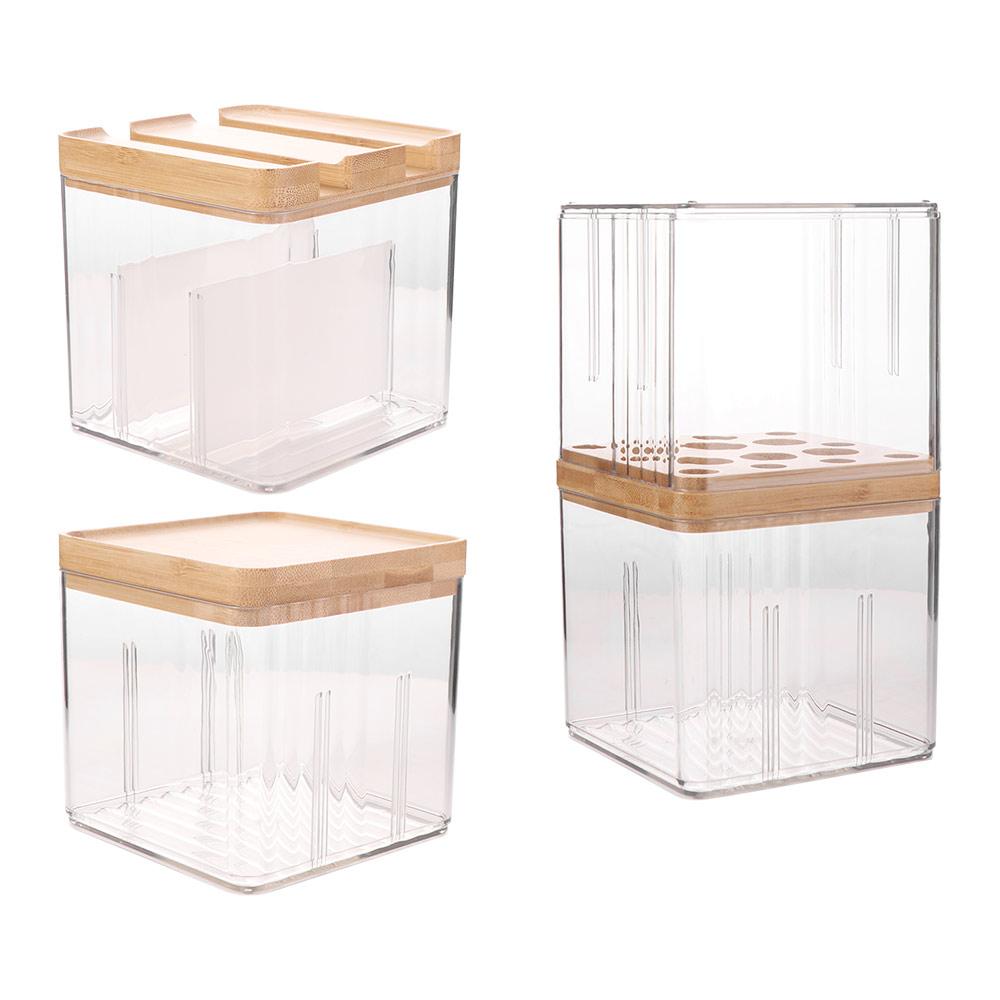 Clear Makeup Brush Holder Dust-proof Large Capacity Cosmetic Storage Box Waterproof with Lid Makeup Organizer Girl Gift