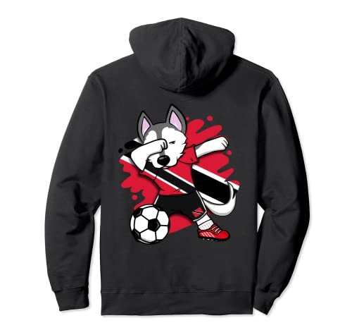 Dabbing Husky Trinidad and Tobago Soccer Lover Football Fan Hoodie