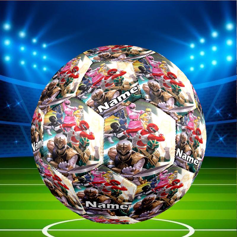 Custom Name Personalized Mighty Morphin Power Rangers-A Print Size 5 Soccer Ball Training & Match Football, for Team, Kicking, Gift for Football Enthu