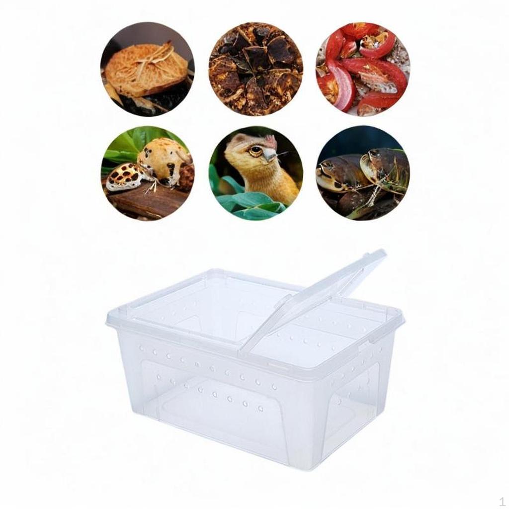 Reptile Breeding Box Animal Habitat Cage Lightweight with Small Vents Turtle Transport Container