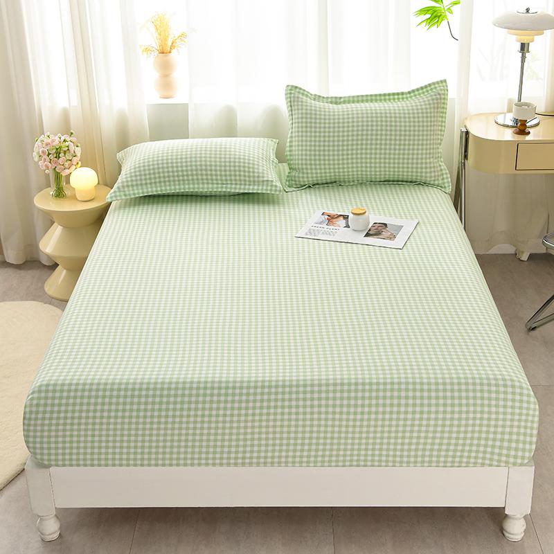 Washed Cotton Fitted Sheet featuring Elastic Bands Non Slip Adjustable Mattress Cover Printed  Pure Cotton  designed for Double King Queen