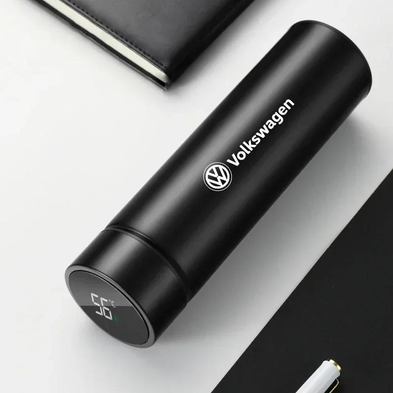 New Stainless Thermos Bottle LED Intelligent Temperature Measurement For Volkswagen Polo Golf Tiguan Passat Sharan Amarok T