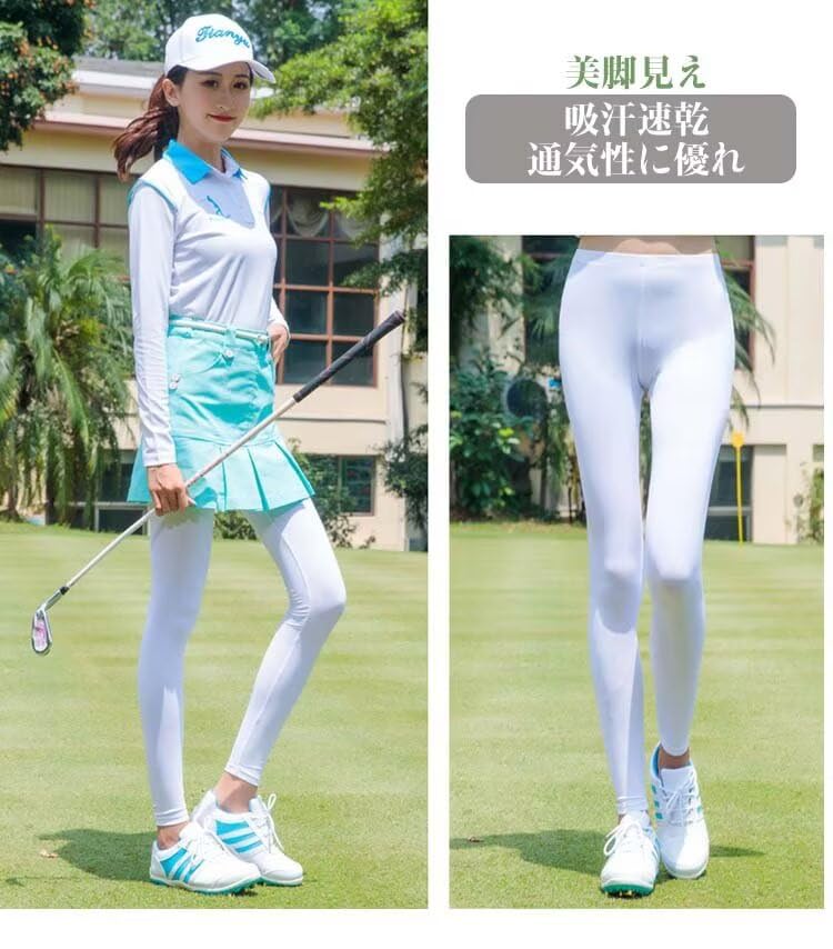 Lifemaster Golf Sun Golf UV Stretchy Sports Cool to the Compression Leggings Length Women's Leggings, Protection, Wear, Summer, Protection, Pants,