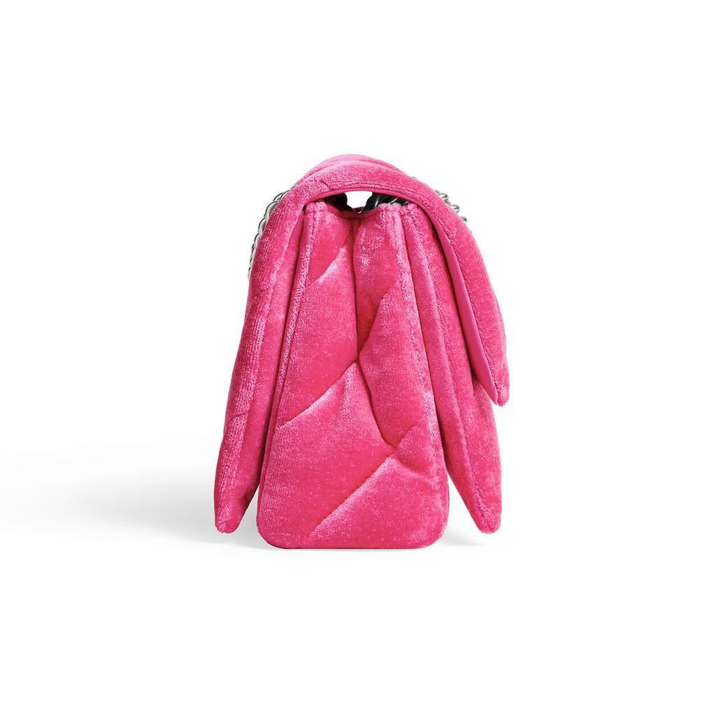 Balenciaga Studded Magnetic Closure Nylon Crossbody Shoulder Bag Small Women bags Bright-Pink 7163512AAPG5639
