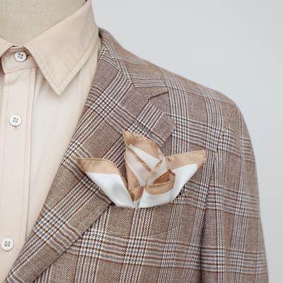Kopfbedeckung Koreanischer Herrenanzug Einstecktuch Vintage Weiß Business-Anzug Taschentuch Farbkante Polyester Brusttuch Taschentuch Jungen