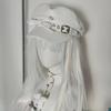 Ladies Winter Cap Y2K Japanese Hat White Pu Bow Women's Caps Punk Gothic Beret Hats Cap for Girls Women's Fashion Beret Hats