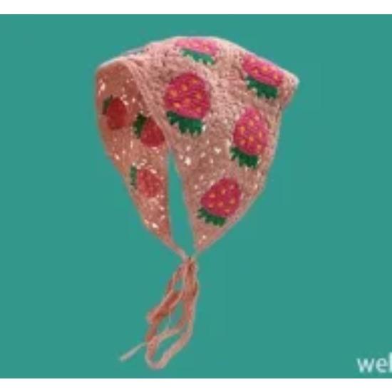 Korean Floral Lace Bandanas Headband Girls Breathable Hollow Out Hair Scarf For Women Handmade Knitted Headscarf Hat Accessories