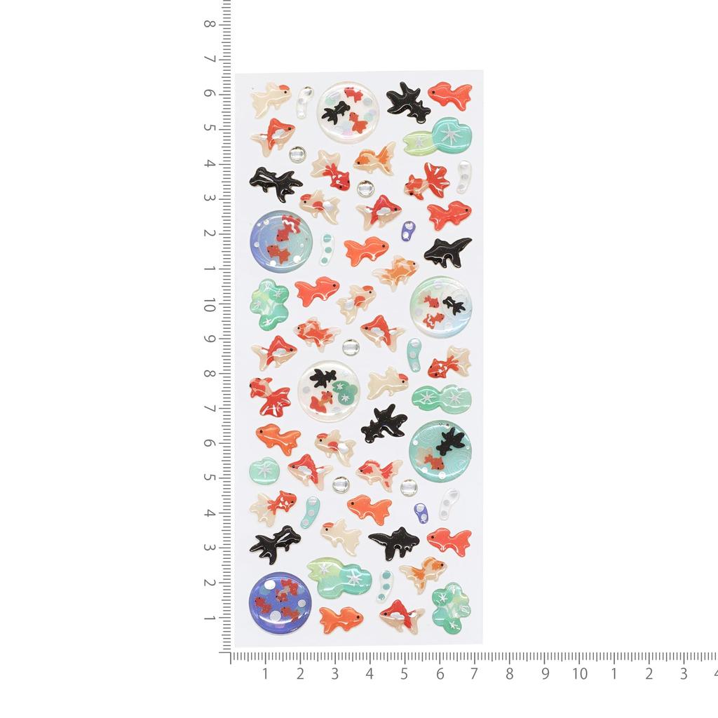 Drop Stickers Drop Cute Summer-themed [Goldfish] Stickers, Decals, Glitter, Decoration, ST-506