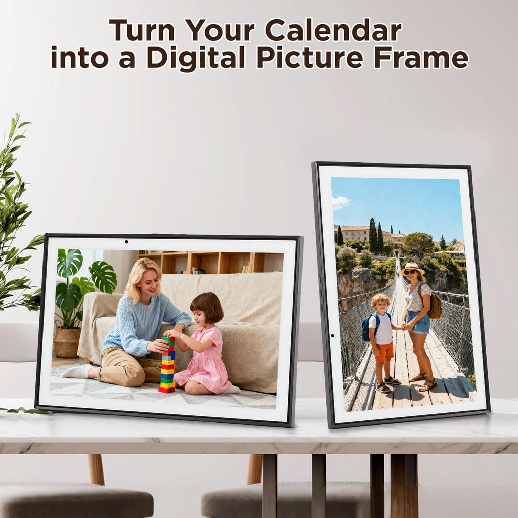 10.1 Inch Digital Calendar IPS HD Touch Screen Smart Family Planner with Chore Chart Meal Planner Star Points Photo Frame