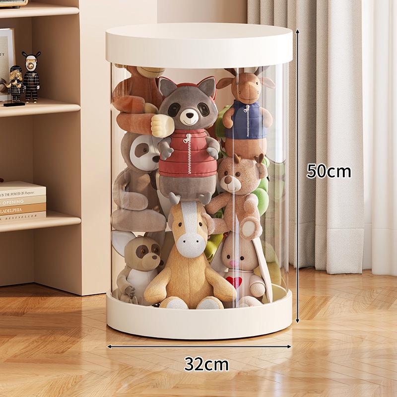 Large Capacity Transparent Toy Storage Bucket for Dolls and Plush Toys