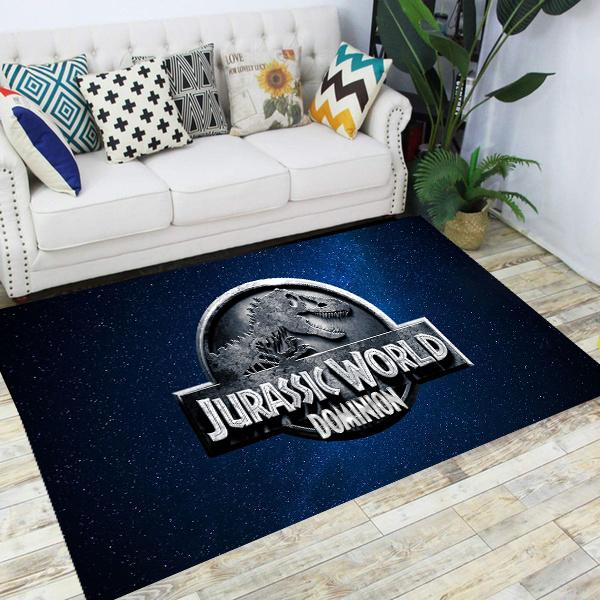 Jurassic Park Dinosaur Cartoon Carpets Rugs Non-slip Area Rug for Living Room Bedroom Foot Pad Decoration,Child Game Floor Mat