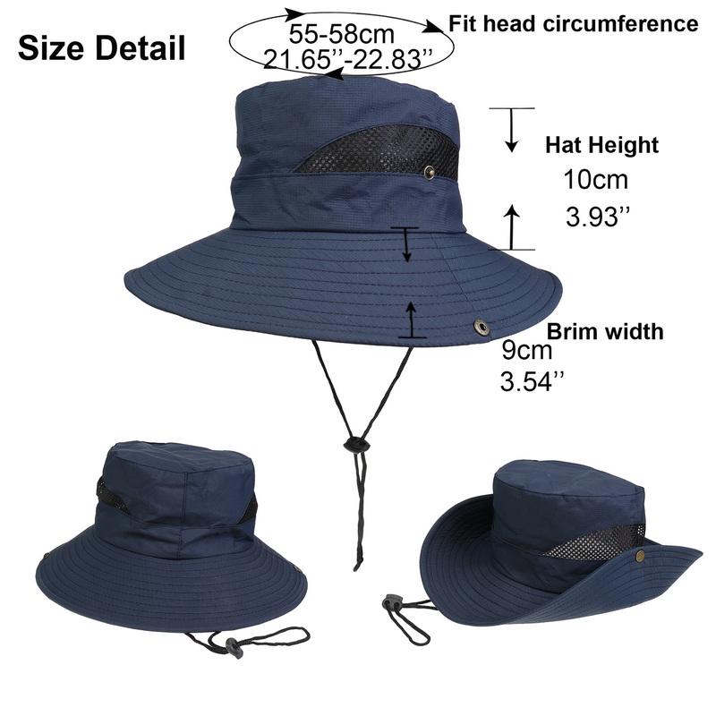 Solhatter for menn Bred skygge sammenleggbar Boonie bøttelue UV-beskyttelse for kvinner Safari Sykling Fiske Strandtur Vandring Klatring Utendørs