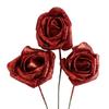 6cm Wedding Party Decor with Glitter Powder Bride Bouquet Foam Roses Decoration Artificial Roses Artificial Flowers