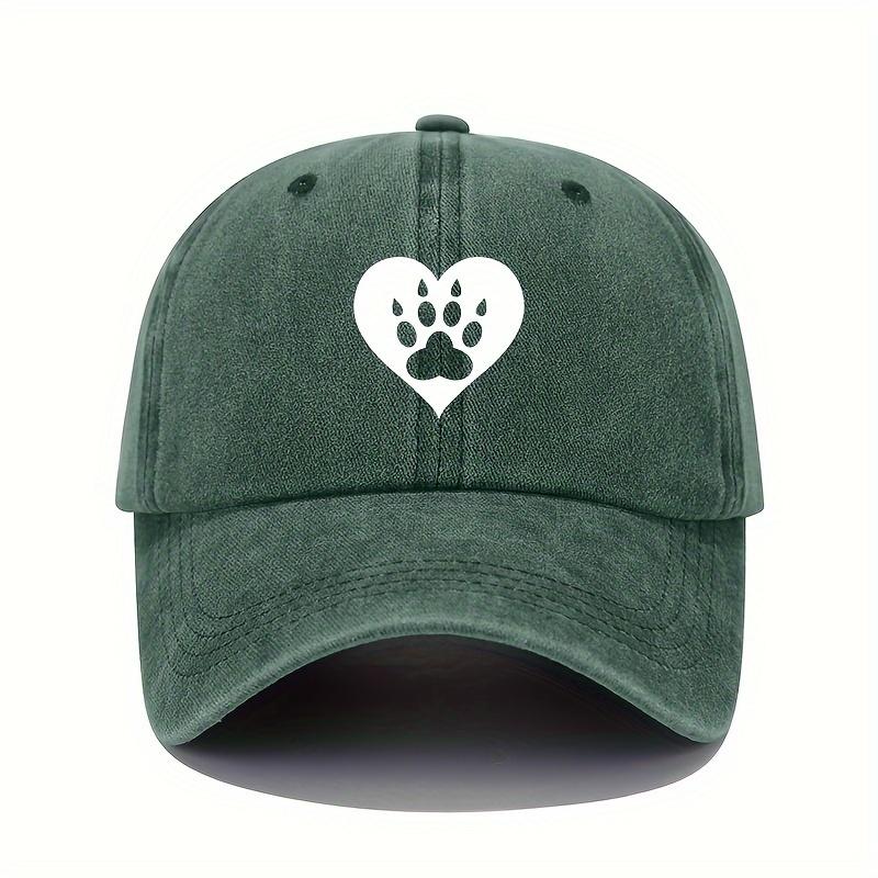 Love Print Baseball Cap Retro Lightweight Washed Cap Adjustable Men's and Women's Sun Protection Hats