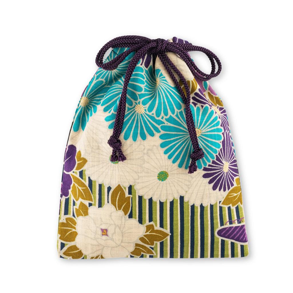 Noren Drawstring Bag Drawstring Pouch Flower Made In 25 X 19 Small Pouch Goshuincho Bag Goshuincho Case Adult Accessory Shingen Mini Bag Storage