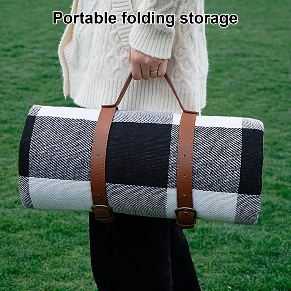 Camping Blanket Machine Washable Outdoor Activity Blanket Moisture-proof Foldable Large Area Plaid Picnic Mat Outdoor Activity Supplies