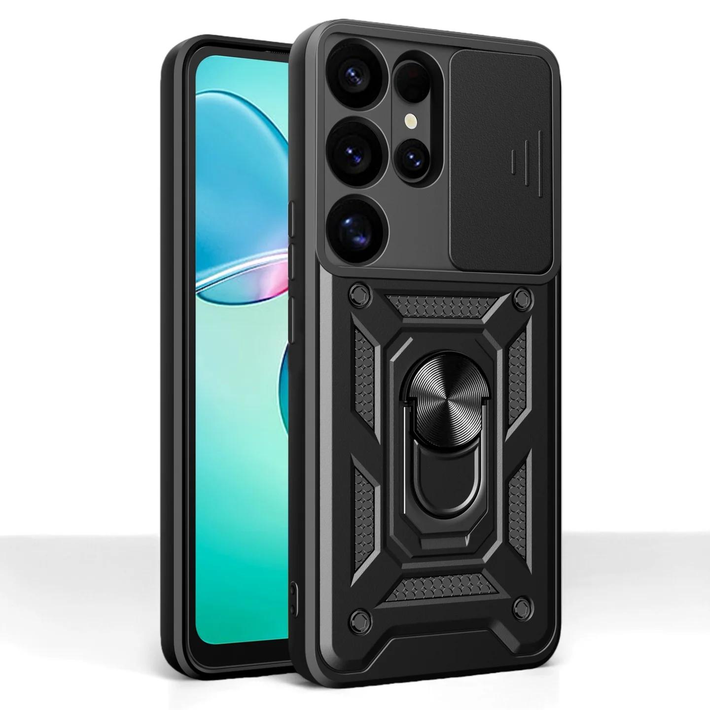 

Case for Samsung Galaxy S25 FE A17 5G S23 S24 Plus S22 S21 S25 Ultra A56 A36 A16 A55 A35 A15 Kickstand Sturdy Shockproof Cover Galaxy S24+ чорний