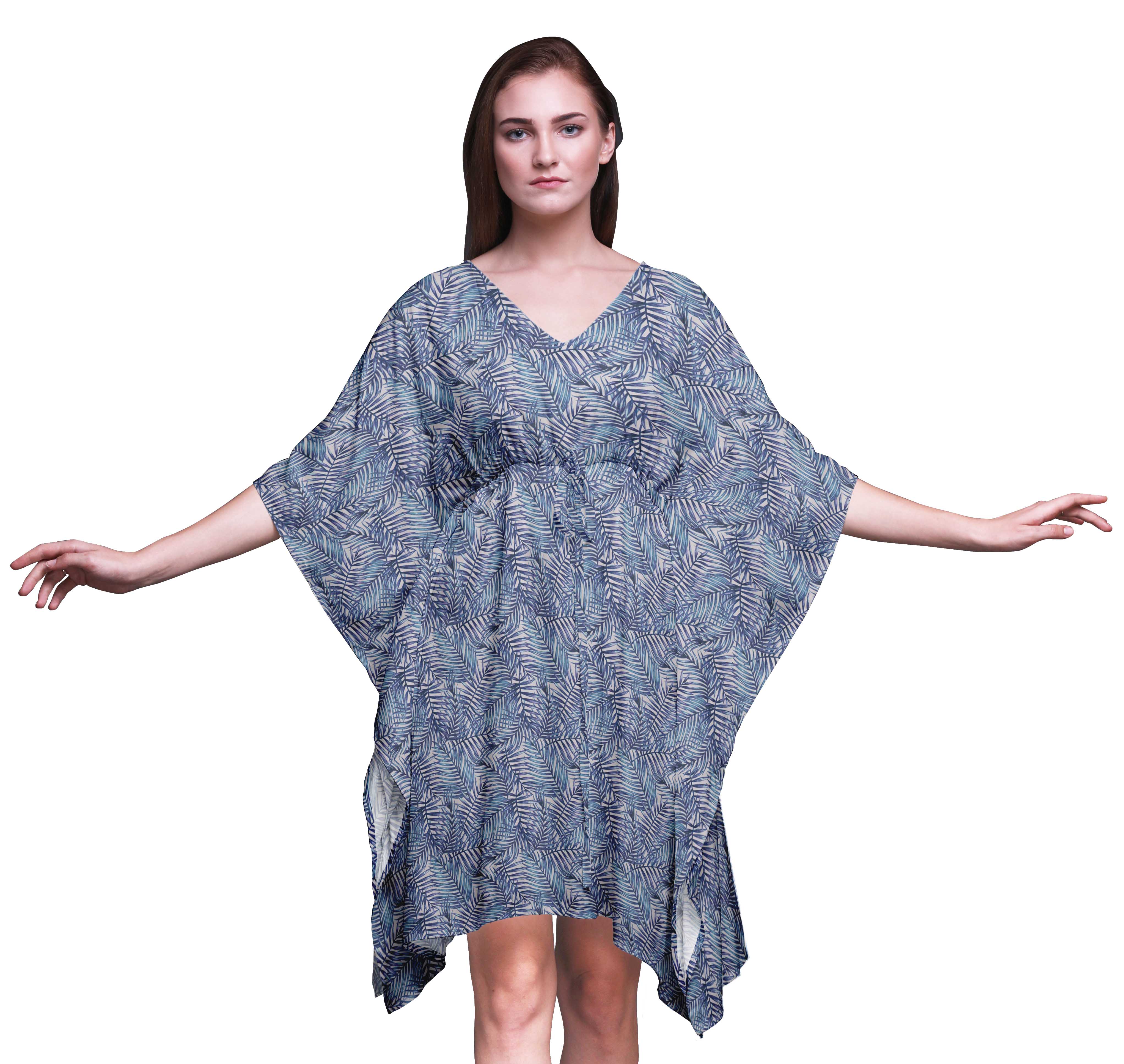 

Bimba Жіноча коротка сукня міді з квітковим пляжним кафтаном XL-3X світло-сірий колір