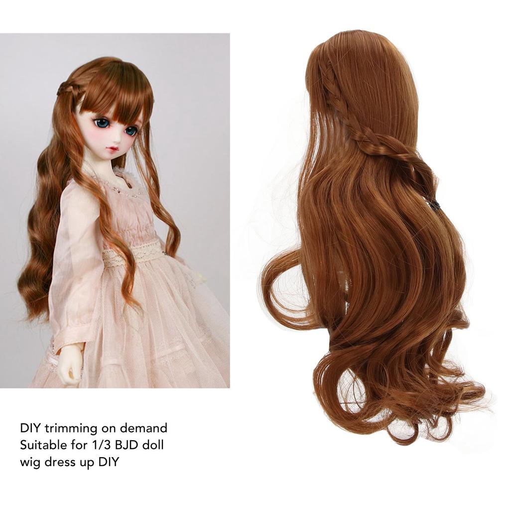 Doll Hair Wig Curly Neat Bangs Cutting Soft Doll Supplies for 1Celsius3 8 To 9in Head Circumference Doll