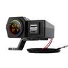 Qc3.0 Volt Meter Phone Charge Bracket Temperature Meter Black A For Moto Scooter
