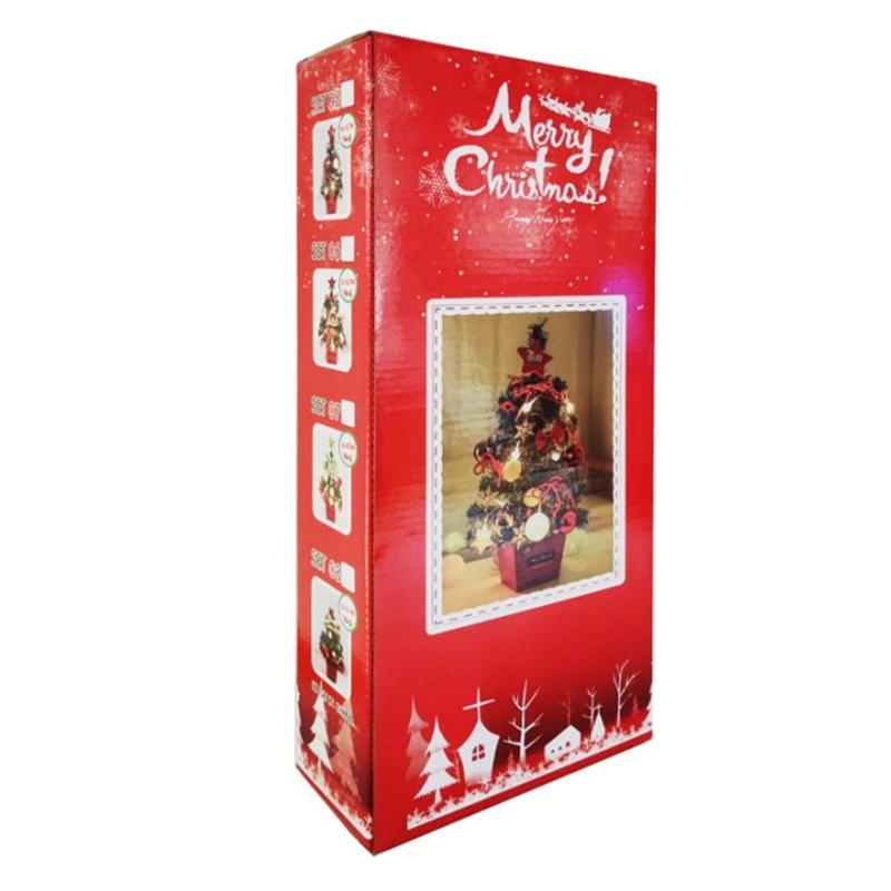 1Pcs Tabletop Christmas Tree with Bright LED Lights Home Decoration Accessories Stylish Holiday Present for Men Women