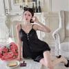 Summer sweet girl suspender shorts nightgown ice and snow silk thin lace lace pure desire wind loungewear three-piece set