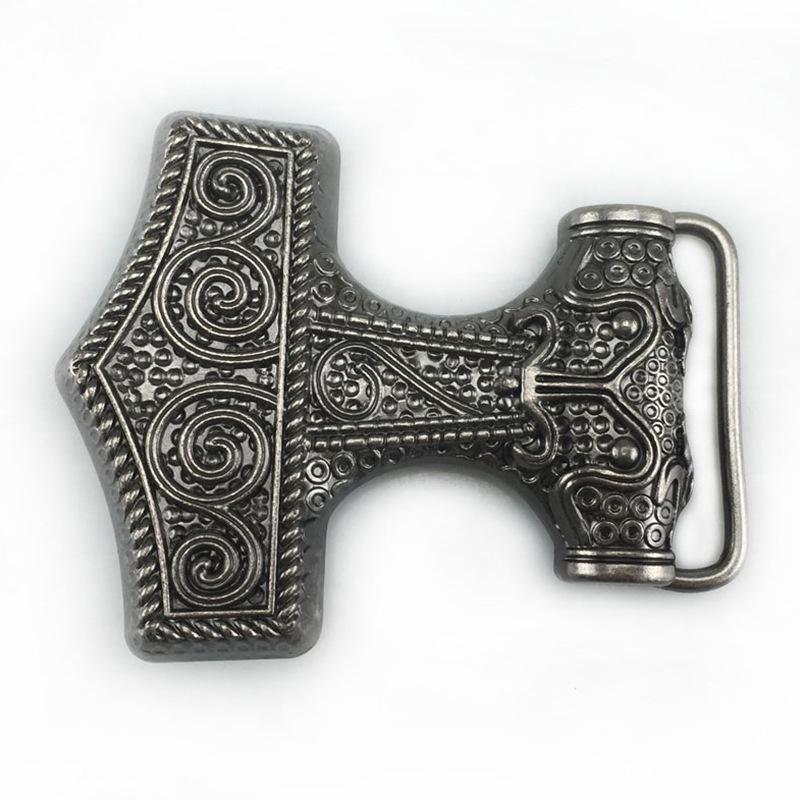 Thor s Hammer Gothic Zinc Alloy Western Cowboy Belt Buckle Retro Fashion Trend Original Design