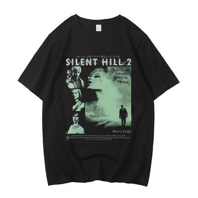 Högkvalitativ Bomull Vintage 90-tal Silent Hill II T-shirt Tecknad T-shirt Retro Silent Hill II Gåvor för Unisex och Unisex T-shirt