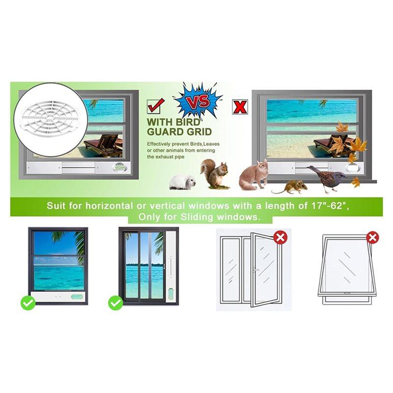 CYCLI-Universal 2-In-1 Window Vent Seal Kit Mobile A/C Portable Air Conditioner Window Kit