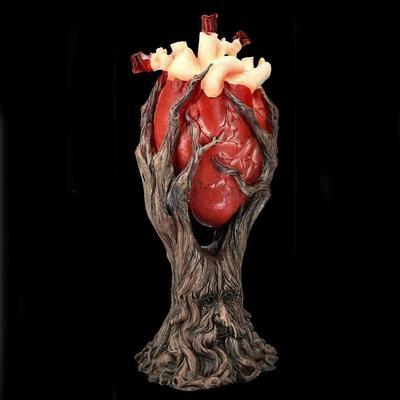 Rote anatomische Herzbaumstatue, Halloween-Figur, gruselige Halloween-Herz-Baummann-Figur, Harzstatue, Skulptur für den Innenbereich