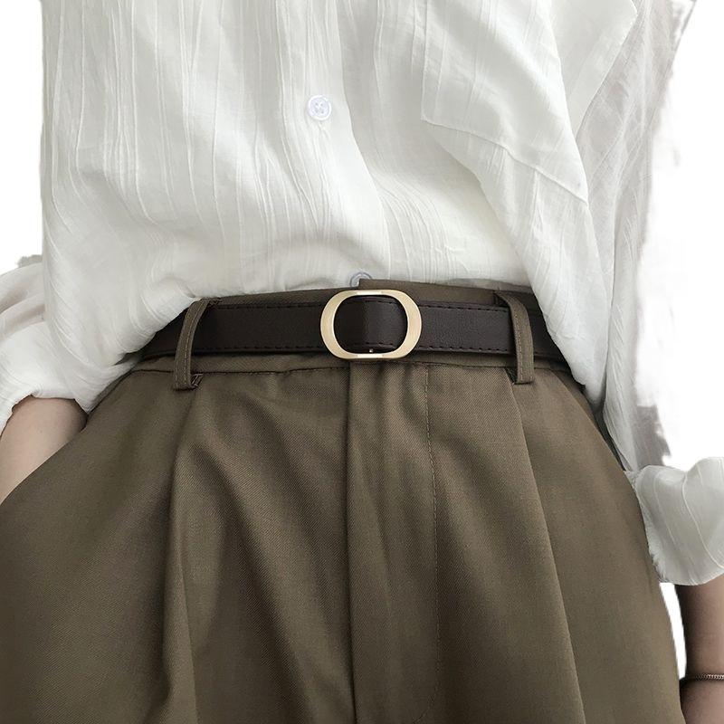 Black Womens Ontrend Pu Belt With Chic Automatic Closure For Effortless Fashion