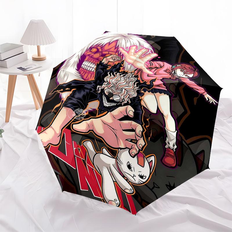 

1pc Kamado Tanjirou & Nezuko Anime Umbrella Automatic Opening Closing, Portable 3-Fold Design, 8-Bone Iron Frame Outdoor Umbrella, Perfect Gift for Fa