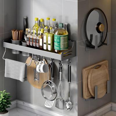 Danle Punch-Free Wall-Mounted Kitchen Storage Rack with Knife Holder