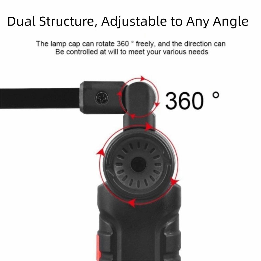 Dimmable LED Flashlight USB Rechargeable Inspection Lamp with Magnetic Hook COB LED Work Light BBQ