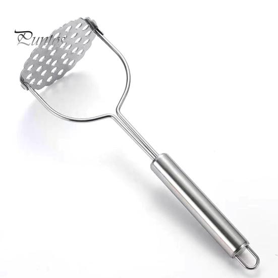 Large Gap Potato Masher 2 Pcs Stainless Steel Heavy Duty Integrated Kitchen Fine Holes Tool with Ergonomic Handle for Avocados Beans Fruit Vegetables