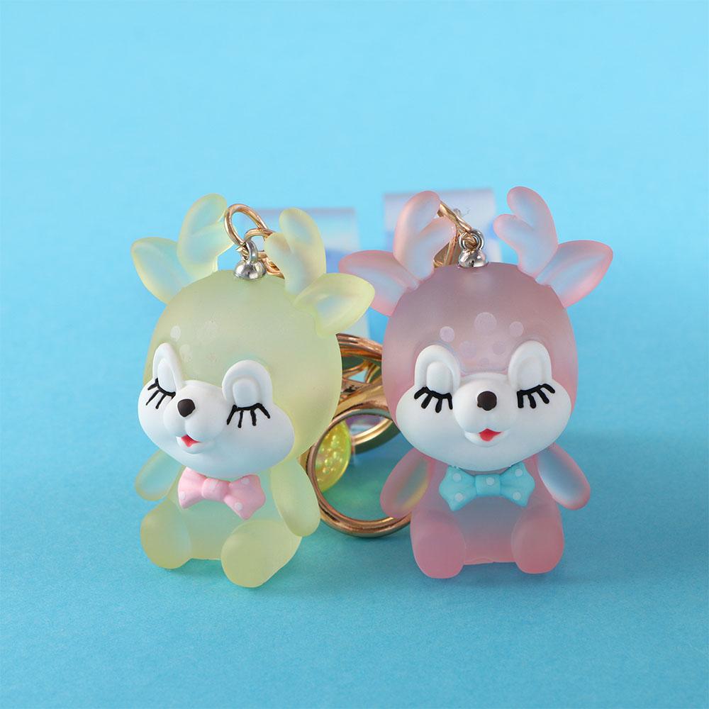 Creative Bag Pendant Acrylic Led Flashlight Keychain Car Keyring Key Lanyard Elk Keychain