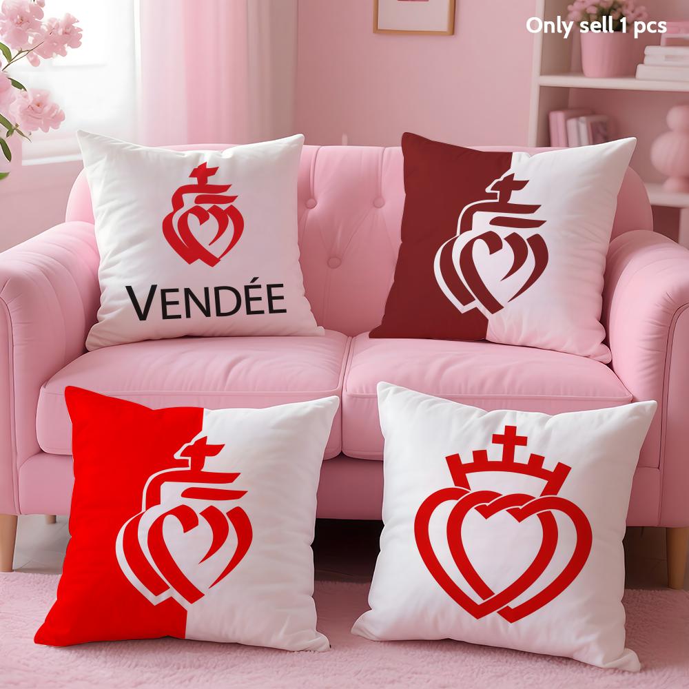 France Vendee Cushion Cover Soft Short Plush Double-Sided Printing Home Decor Machine Washable Pillow Case Gift
