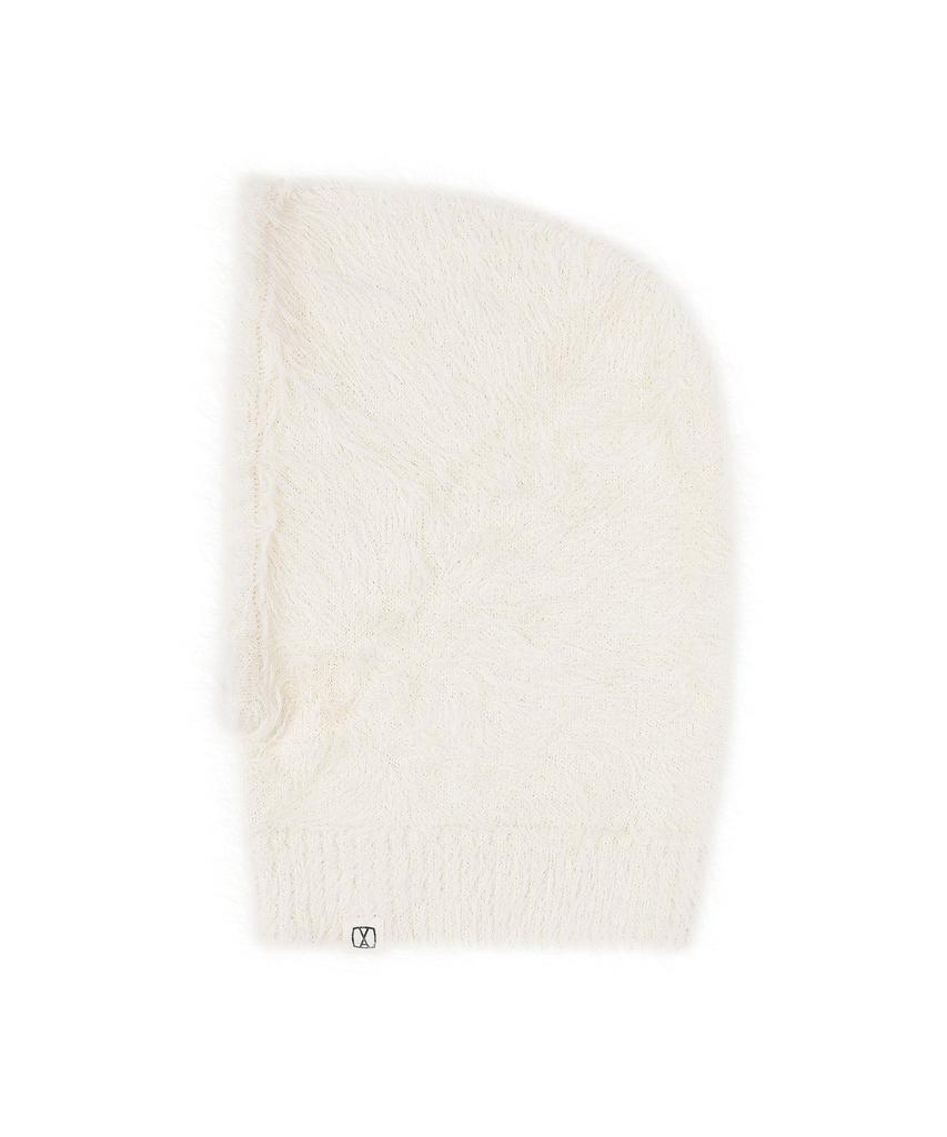 Bajal Va Square Label Hairy Balaclava Ivory