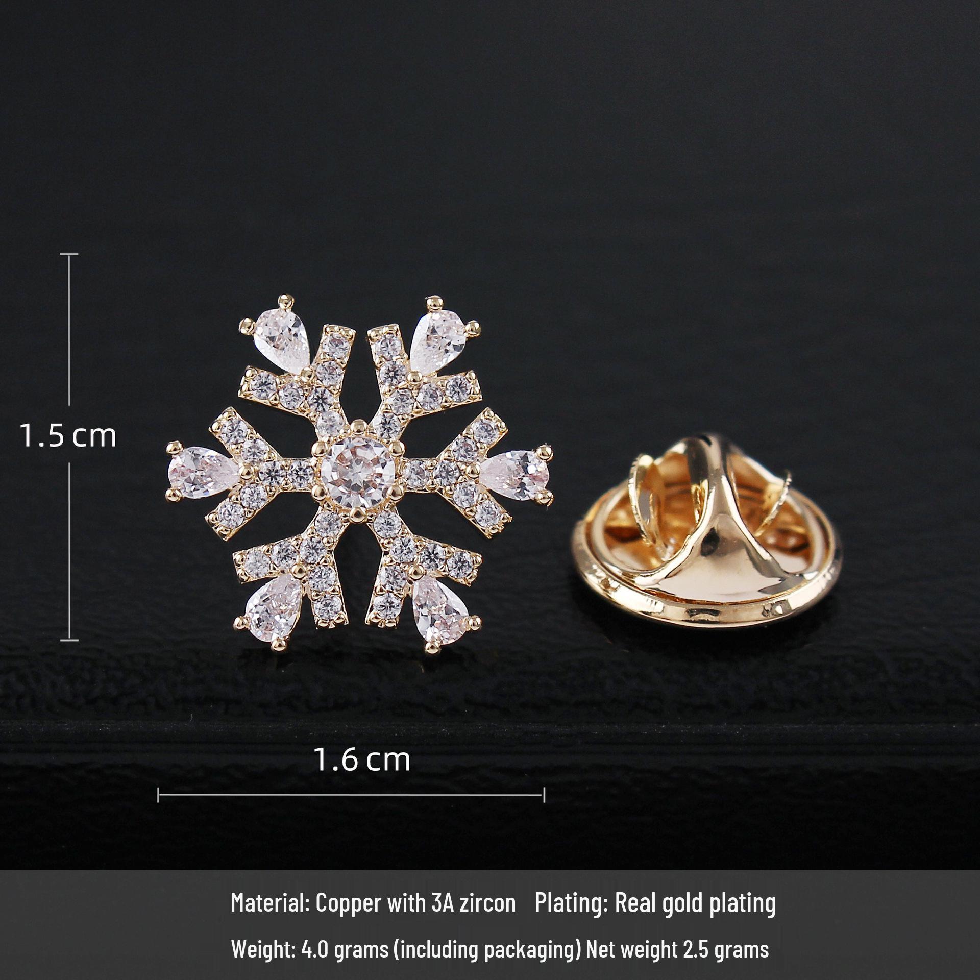 Elegant Women s Snowflake Zirconia Brooch and Corsage Pin