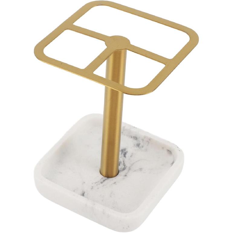 Toothbrush Holder Stainless Steel Bathroom Toothbrush Storage Organizer Toothpaste Holder Stand Rack for Bathroom Vanity, Countertops (Gold)