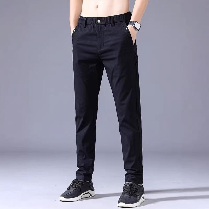 New summer thin men's casual pants quick-drying cool solid color straight breathable casual pants men's
