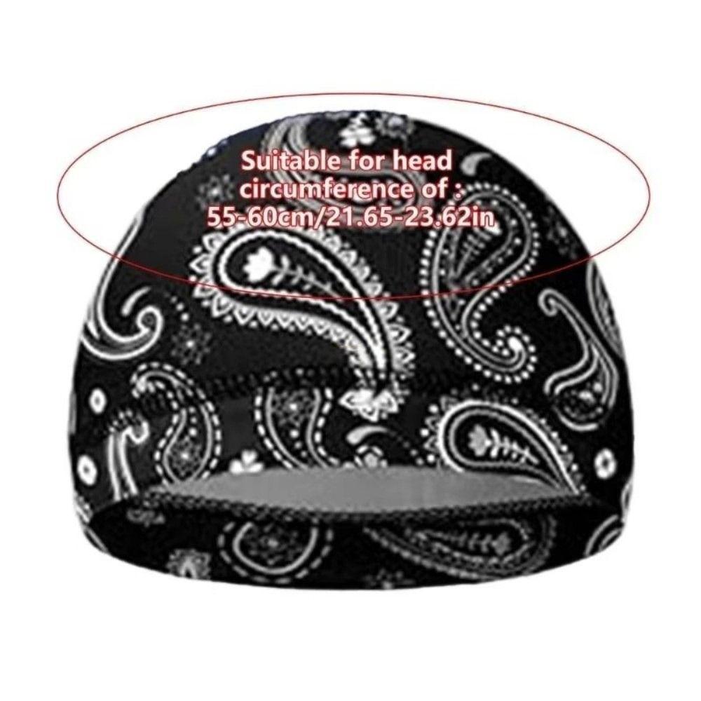 New Paisley Print Hijab Caps Breathable Helmet Liner Pirate Hat Quick Dry Comfortable Bandana Hat Outdoor Activities