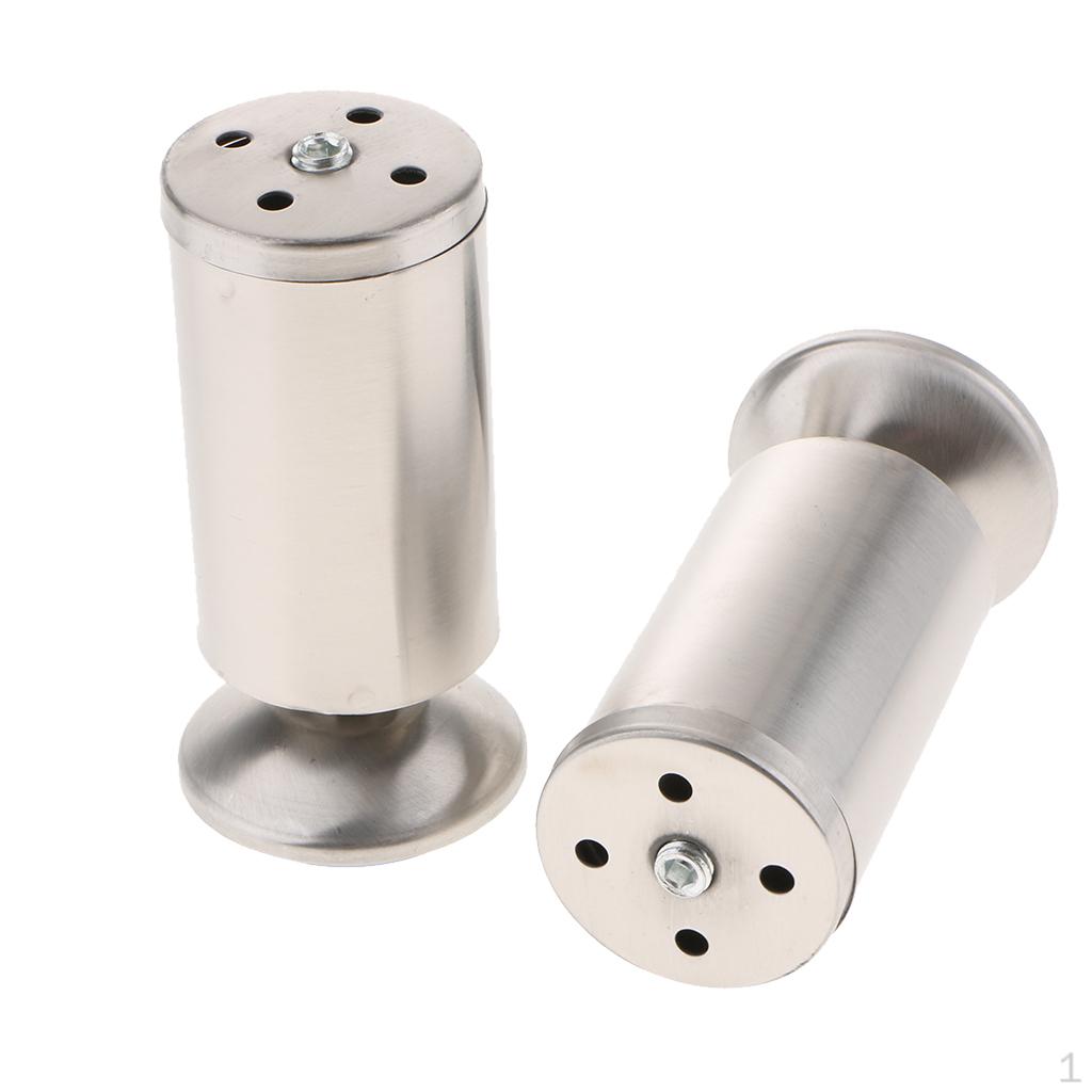 Furniture Legs Stainless 2inch Diameter, 2pcs Pack, With No-skip Rubber Base